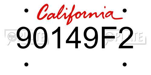 90149F2 California License Plate