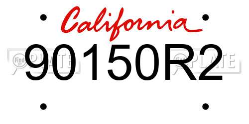 90150R2 California License Plate