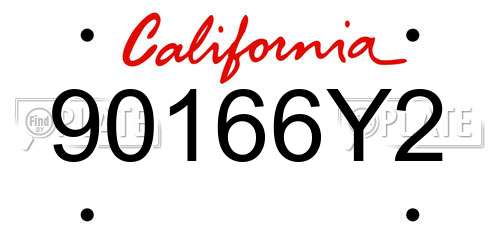 90166Y2 California License Plate