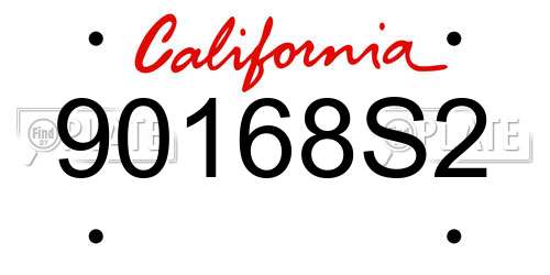 90168S2 California License Plate