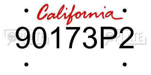 90173P2 California License Plate