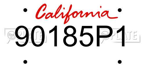90185P1 California License Plate