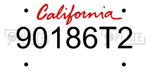 90186T2 California License Plate