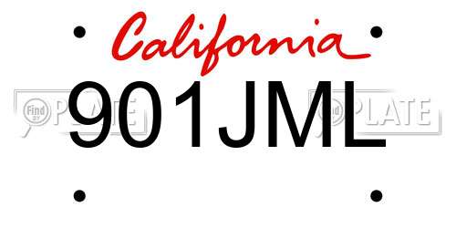 901JML California License Plate