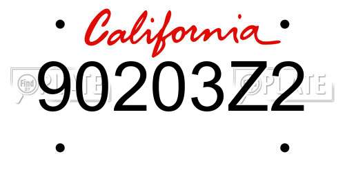 90203Z2 California License Plate