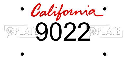 9022 California License Plate