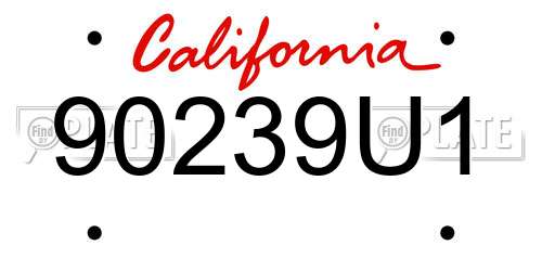 90239U1 California License Plate