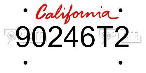 90246T2 California License Plate