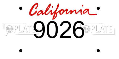9026 California License Plate