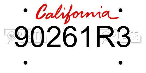 90261R3 California License Plate
