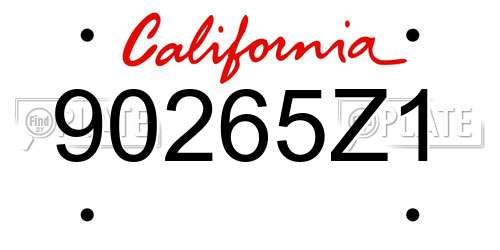 90265Z1 California License Plate