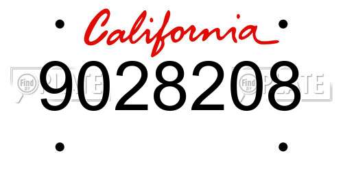 9028208 California License Plate