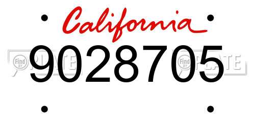 9028705 California License Plate