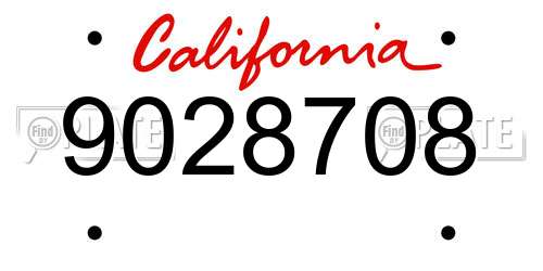 9028708 California License Plate