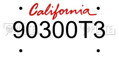 90300T3 California License Plate