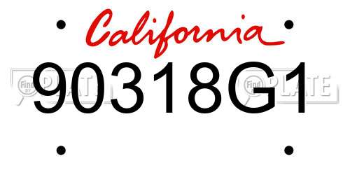 90318G1 California License Plate
