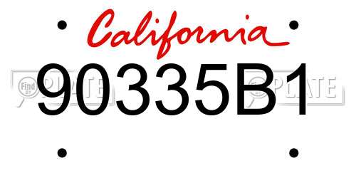90335B1 California License Plate