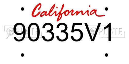 90335V1 California License Plate