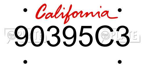90395C3 California License Plate