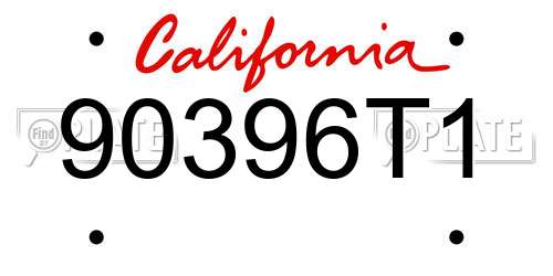 90396T1 California License Plate
