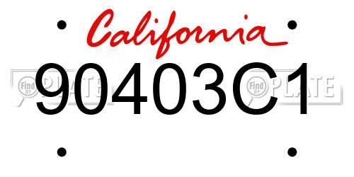 90403C1 California License Plate