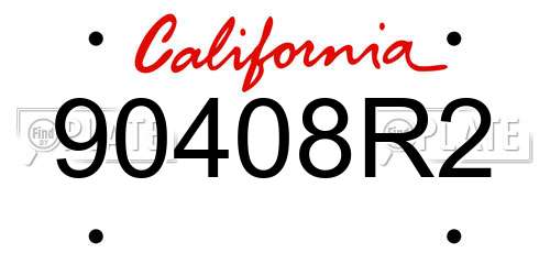 90408R2 California License Plate