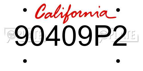 90409P2 California License Plate