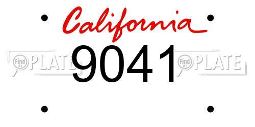 9041 California License Plate