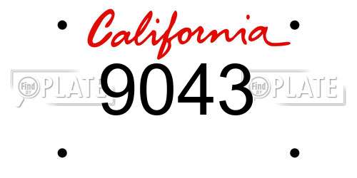 9043 California License Plate