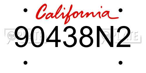 90438N2 California License Plate