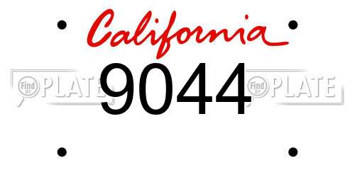 9044 California License Plate