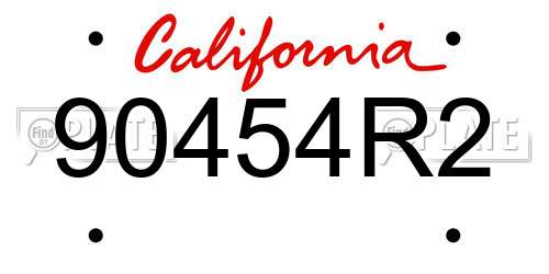 90454R2 California License Plate