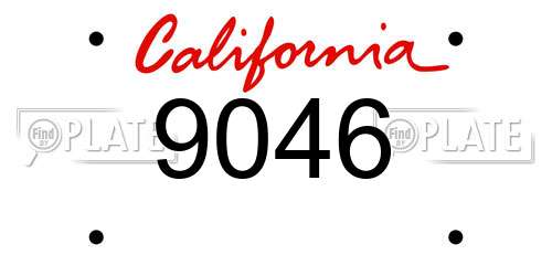 9046 California License Plate
