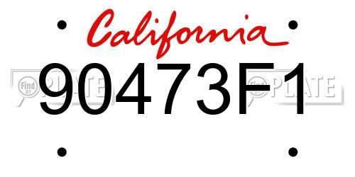 90473F1 California License Plate
