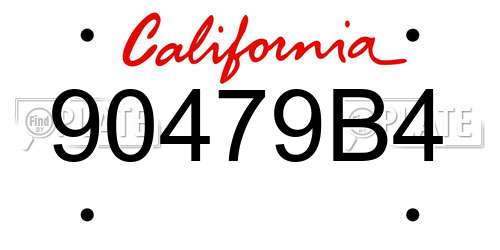 90479B4 California License Plate