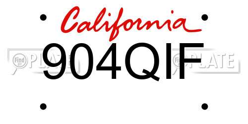 904QIF California License Plate