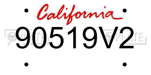 90519V2 California License Plate