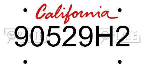 90529H2 California License Plate