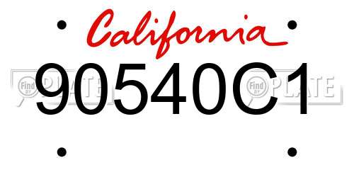 90540C1 California License Plate