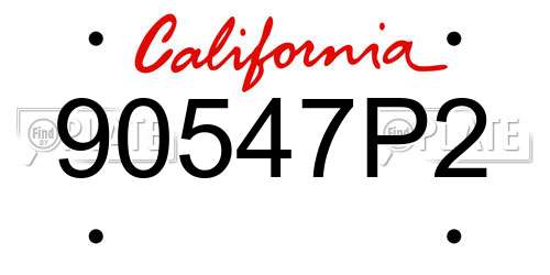 90547P2 California License Plate