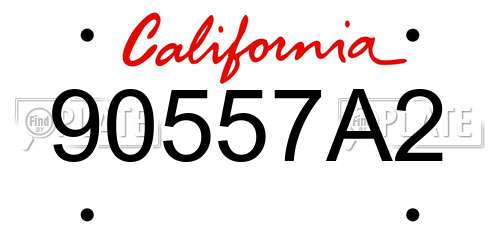 90557A2 California License Plate