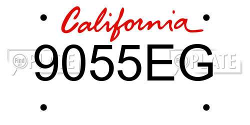 9055EG California License Plate