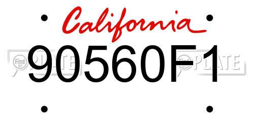 90560F1 California License Plate