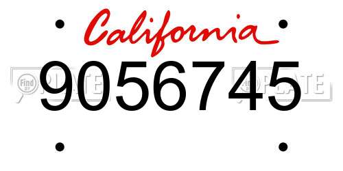 9056745 California License Plate