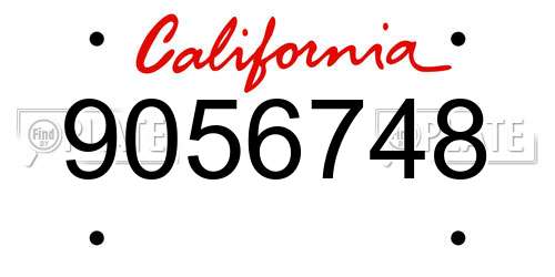 9056748 California License Plate