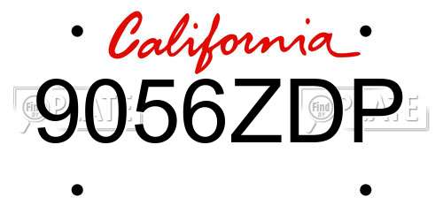 9056ZDP California License Plate