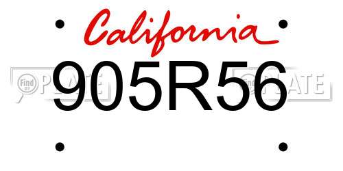 905R56 California License Plate