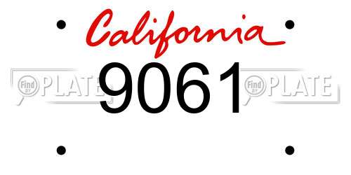 9061 California License Plate