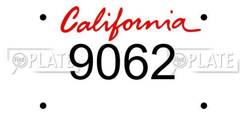 9062 California License Plate