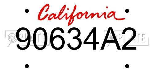 90634A2 California License Plate